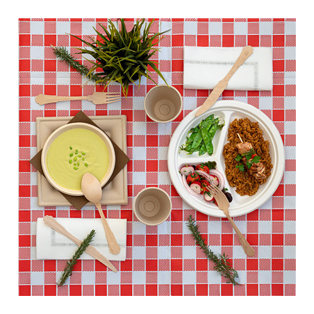 NAPPES PLIAGE M 'VICHY' 48 G/M2 80x80 CM BLANC CELLULOSE (200 UNITÉ)