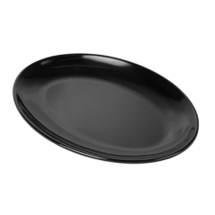 Image ASSIETTES OVALES 'ASAMI WARE'  25,5x18 CM NOIR MÉLAMINE (15 UNITÉ) #3