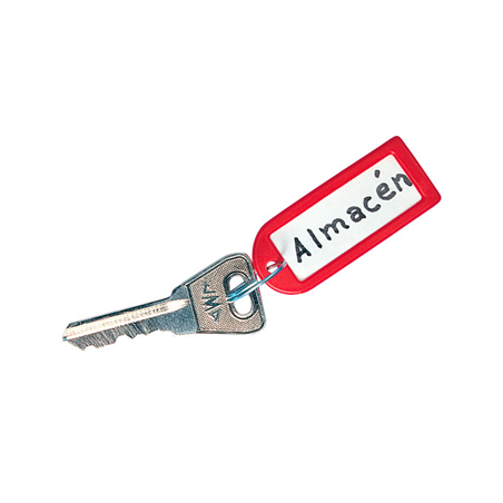 Image PORTE-CLÉS AVEC ÉTIQUETTE  5,2x2,2 CM ASSORTI PLASTIQUE (100 UNITÉ) #1