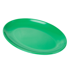 Image ASSIETTES OVALES  25,5x18 CM VERT MÉLAMINE (15 UNITÉ) #3