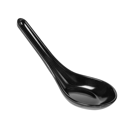 Image CUILLÈRES CHINOISES 'ASAMI WARE'  14x4,2x4,5 CM NOIR MÉLAMINE (100 UNITÉ) #1