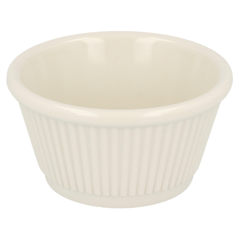 Image RAMEQUINS STRIÉS 'ASAMI WARE' 60 ML Ø 6,9x2,5 CM IVOIRE MÉLAMINE (24 UNITÉ) #1