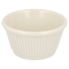 Image RAMEQUINS STRIÉS 'ASAMI WARE' 90 ML Ø 7,8x3,4 CM IVOIRE MÉLAMINE (48 UNITÉ) #1