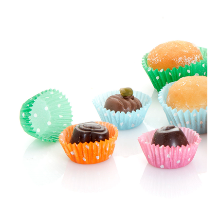 Image CAPSULES 'PETITS FOURS - POLKA' 50 G/M2 Ø 2,5x1,6 CM ASSORTI PARCH.INGRAISSABLE (1000 UNITÉ) #1