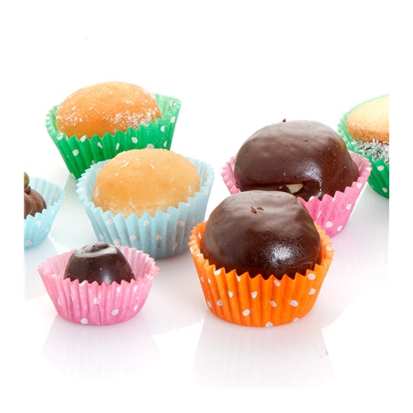 Image CAPSULES 'PETITS FOURS - POLKA' 50 G/M2 Ø 4,1x2,7 CM ASSORTI PARCH.INGRAISSABLE (1000 UNITÉ) #1