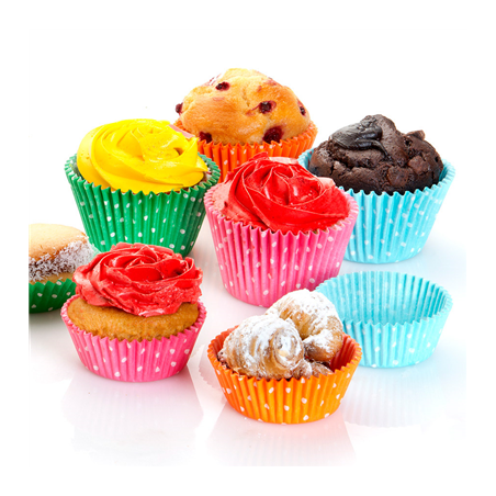 Image CAPSULES 'PETITS FOURS - POLKA' 50 G/M2 Ø 5x3,2 CM ASSORTI PARCH.INGRAISSABLE (1000 UNITÉ) #1