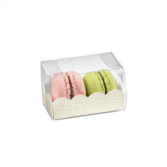 Image BOÎTES MACARONS + BASES BRISTOL 8x5x5 CM TRANSPARENT PET (200 UNITÉ) #1