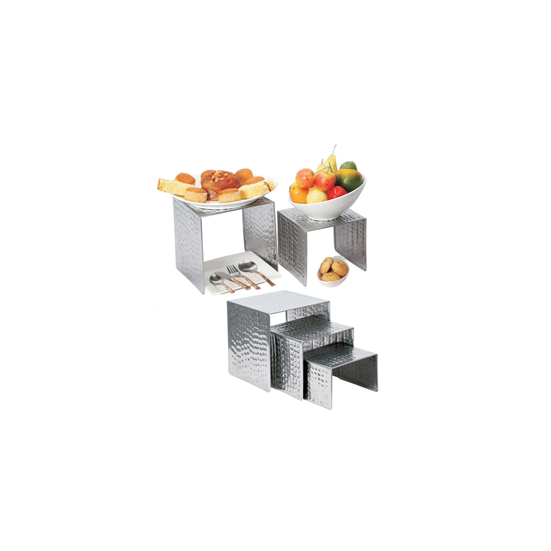 3 U. ÉLÉVATEURS BUFFET 15/18/20 CM ARGENTE INOX (1 UNITÉ) 3 U. ÉLÉVATEURS BUFFET 15/18/20 CM ARGENTE INOX (1 UNITÉ)