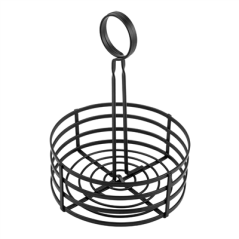 Image BASKET CONDIMENTS  Ø 15,5x20 CM NOIR FER (1 UNITÉ) #1