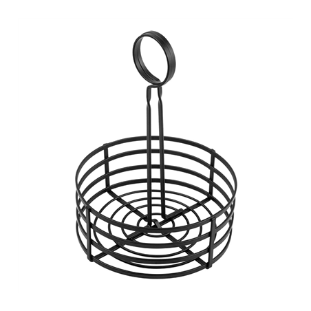 Image BASKET CONDIMENTS  Ø 15,5x20 CM NOIR FER (1 UNITÉ) #1