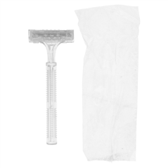 RASOIRS EN SACHET INDIVIDUEL  10 CM TRANSPARENT HDPE (100 UNITÉ)