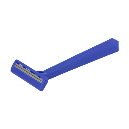 RASOIRS EN VRAC DOUBLE LAME  10 CM BLEU HDPE (100 UNITÉ)