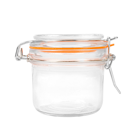 RÉCIPIENT STOCKAGE + FERMETURE CLIP 'WAKI GLASS' 200 ML Ø 8,3x8,5 CM TRANSPARENT VERRE (48 UNITÉ)