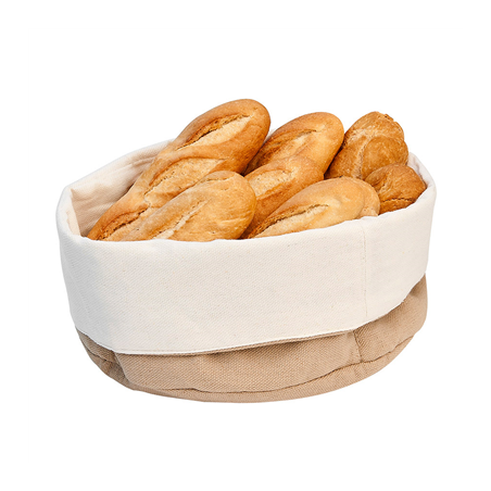 Image CORBEILLES PAIN CRÈME/MARRON  18x25x9 CM COTON (12 UNITÉ) #1