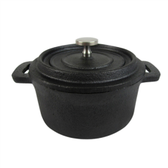 Image COCOTTE RONDE AVEC COUVERCLE 250 ml Ø 10(12,9)x5 CM NOIR FER (12 UNITÉ) #1