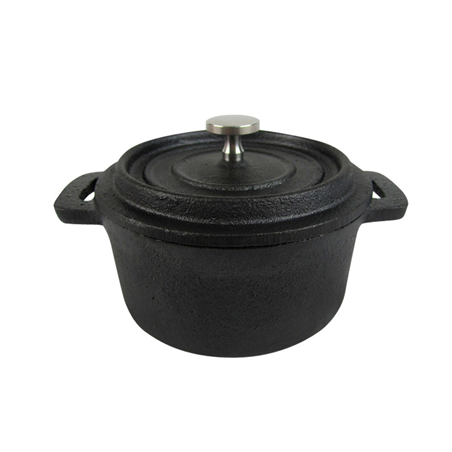 Image COCOTTE RONDE AVEC COUVERCLE 250 ml Ø 10(12,9)x5 CM NOIR FER (12 UNITÉ) #1