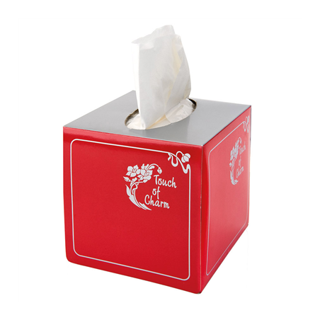 Image 100 U. MOUCHOIRS 2 PLIS "CUBE"  11x11x12 CM BLANC CELLULOSE (1 UNITÉ) #1