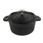 Image COCOTTE RONDE AVEC COUVERCLE 700 ml Ø 14(18,7)x7,1 CM NOIR FER (12 UNITÉ) #1