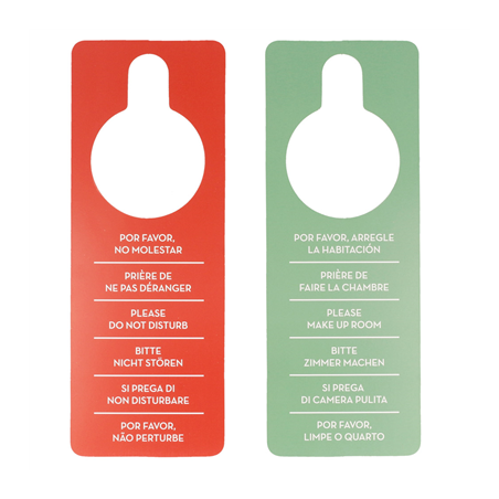 Image PANNEAUX "NE PAS DÉRANGER"  350 G/M2 8x28 CM ROUGE CARTON (100 UNITÉ) #1