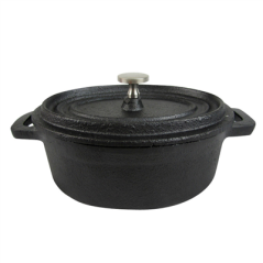 Image COCOTTE OVALE AVEC COUVERCLE 450 ML 15,3(19)x10x6,3 CM NOIR FER (6 UNITÉ) #1