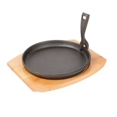 Image ASSIETTE CHAMPÊTRE + SUPPORT EN BOIS  Ø 22 CM NOIR FER (8 UNITÉ) #1