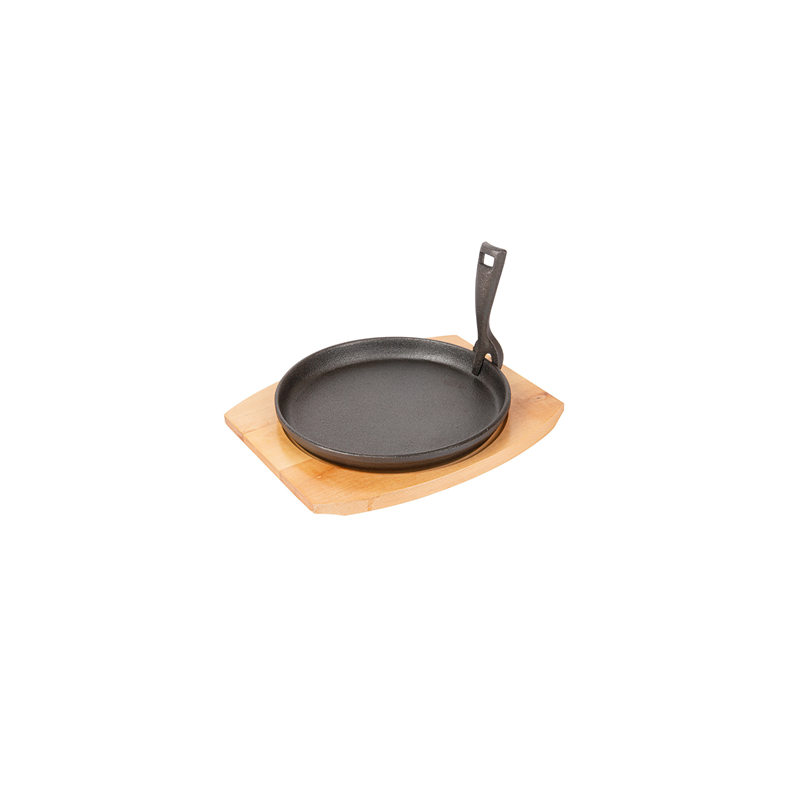 ASSIETTE CHAMPÊTRE + SUPPORT EN BOIS  Ø 22 CM NOIR FER (8 UNITÉ)