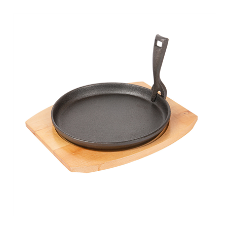 Image ASSIETTE CHAMPÊTRE + SUPPORT EN BOIS  Ø 22 CM NOIR FER (8 UNITÉ) #1