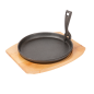 Image ASSIETTE CHAMPÊTRE + SUPPORT EN BOIS  Ø 22 CM NOIR FER (8 UNITÉ) #1