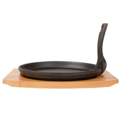 ASSIETTE CHAMPÊTRE + SUPPORT EN BOIS  Ø 22 CM NOIR FER (8 UNITÉ)