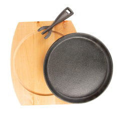 Image ASSIETTE CHAMPÊTRE + SUPPORT EN BOIS  Ø 22 CM NOIR FER (8 UNITÉ) #3