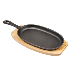 Image ASSIETTE CHAMPÊTRE + SUPPORT EN BOIS  23,5x13,5 CM NOIR FER (8 UNITÉ) #1
