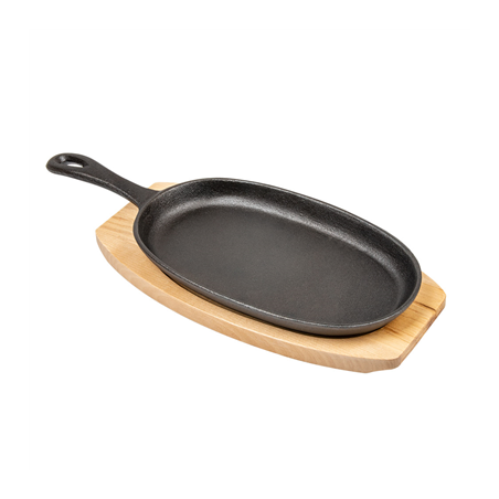 Image ASSIETTE CHAMPÊTRE + SUPPORT EN BOIS  23,5x13,5 CM NOIR FER (8 UNITÉ) #1