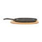 Image ASSIETTE CHAMPÊTRE + SUPPORT EN BOIS  23,5x13,5 CM NOIR FER (8 UNITÉ) #2