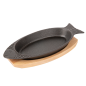 ASSIETTE POISSON + SUPPORT EN BOIS 32x13 CM NOIR FER (8 UNITÉ) Image ASSIETTE POISSON + SUPPORT EN BOIS 32x13 CM NOIR FER (8 UNITÉ) #1