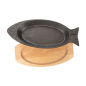 ASSIETTE POISSON + SUPPORT EN BOIS 32x13 CM NOIR FER (8 UNITÉ) Image ASSIETTE POISSON + SUPPORT EN BOIS 32x13 CM NOIR FER (8 UNITÉ) #3
