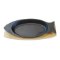 Image ASSIETTE POISSON + SUPPORT EN BOIS  48x19,5 CM NOIR FER (6 UNITÉ) #1