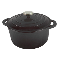 Image COCOTTE RONDE AVEC COUVERCLE 2500 ML Ø 21(28)x10,2 CM NOIR FER (4 UNITÉ) #1