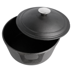 Image COCOTTE RONDE AVEC COUVERCLE 4800 ML Ø 25,5(33)x12,5 CM NOIR FER (2 UNITÉ) #4