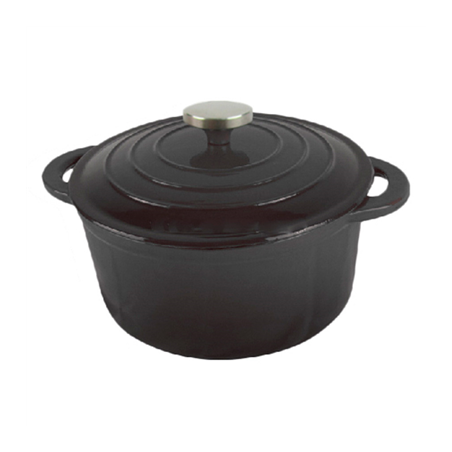 Image COCOTTE RONDE AVEC COUVERCLE 5800 ML Ø 28(33,3)x13 CM NOIR FER (3 UNITÉ) #1