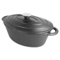 Image COCOTTE OVALE AVEC COUVERCLE 3500 ML 29(36)x21x10,9 CM NOIR FER (3 UNITÉ) #1
