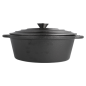 Image COCOTTE OVALE AVEC COUVERCLE 3500 ML 29(36)x21x10,9 CM NOIR FER (3 UNITÉ) #2