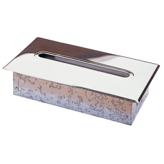 Image DISTRIBUTEUR MOUCHOIRS ENCASTRABLE  29,5x15,7x7 CM ARGENTE CHROME (1 UNITÉ) #1