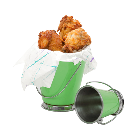 Image MINI SEAU  Ø 7x7 CM VERT INOX (12 UNITÉ) #1