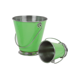 MINI SEAUX Ø 12x12 CM VERT INOX (12 UNITÉ)