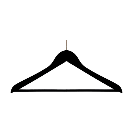 Image CINTRES ANTI VOL  44,5x1,2x20,5 CM NOIR BOIS (48 UNITÉ) #1