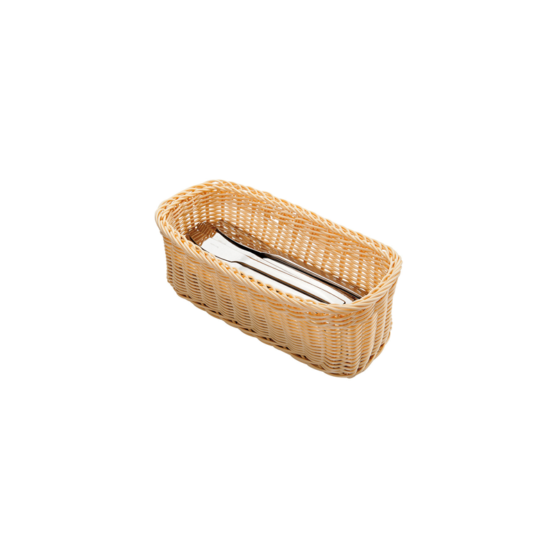 CORBEILLES POUR COUVERTS ALLONGÉES  28x11x10 CM NATUREL PP (4 UNITÉ)