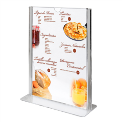 PORTE MENUS DE TABLE DIN-A5  14,8x21 CM TRANSPARENT PS (20 UNITÉ)