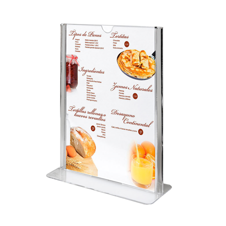 PORTE MENUS DE TABLE DIN-A5  14,8x21 CM TRANSPARENT PS (20 UNITÉ)