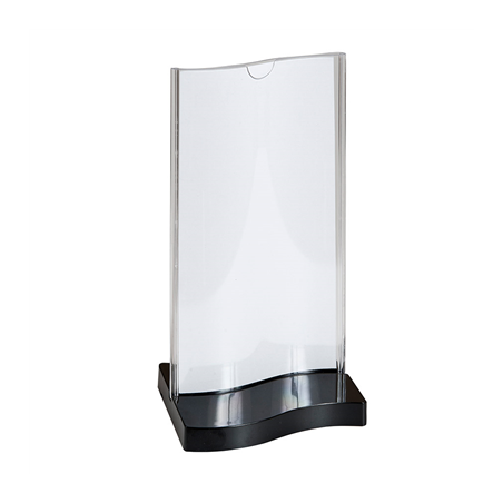 Image PORTE MENUS BASE RECTANGUAIRE  10x20 CM TRANSPARENT PS (45 UNITÉ) #1