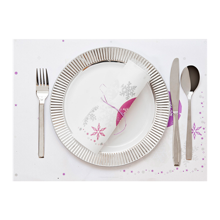 6 ASSIETTES LISERÉ ARGENTÉ Ø 19 CM BLANC PS (24 UNITÉ)
